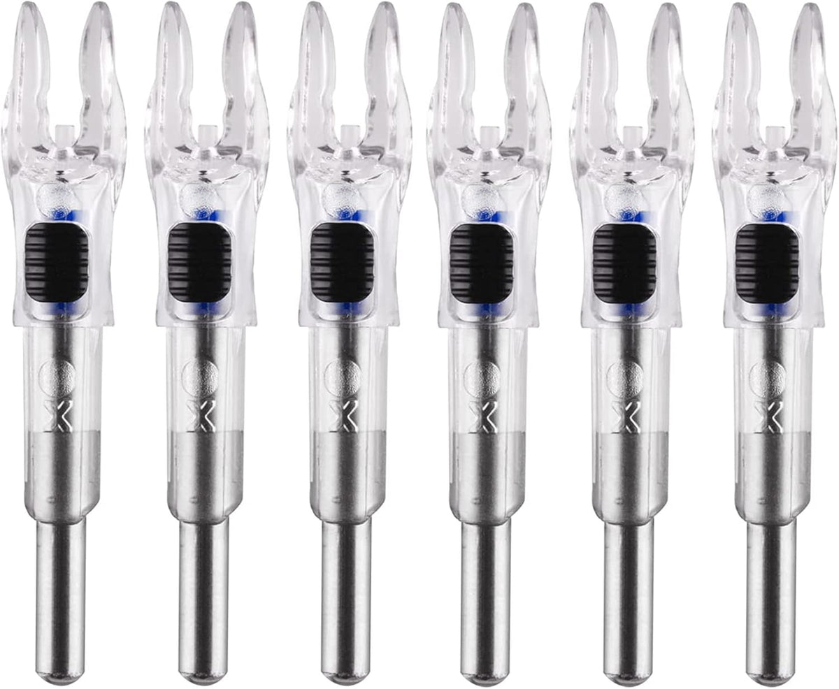 Skiennix High-Visibility LED Arrow Nocks - 6PCS with ON/OFF Switch | Fits .204-.246 Diameter