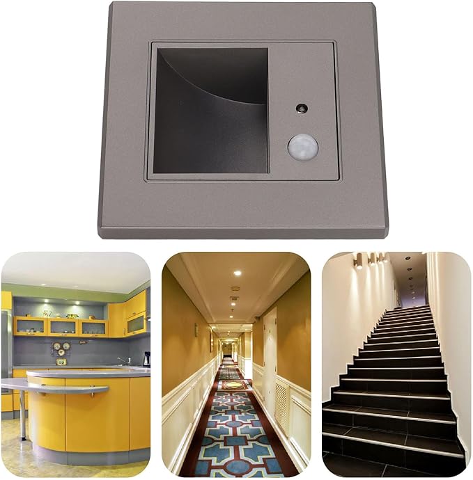 Ejoyous Sensor Step Lights Recessed Stair Light LED Step Lights with Motion Sensor for Indoor Staircase Corridor Steps Living Room Warm Light 3000K