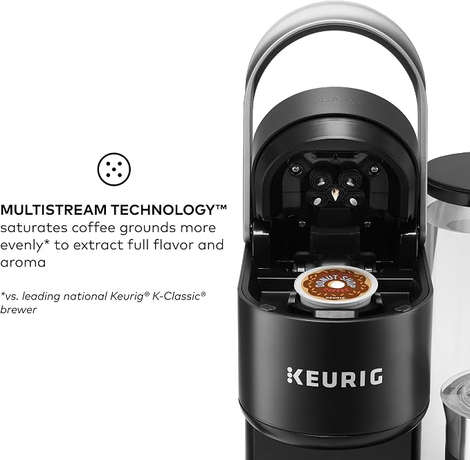 Keurig K-Café SMART Single Serve Coffee Maker with WiFi Compatibility, Latte and Cappuccino Machine with Built-In Frother, 6 Brew Sizes, Black | WIFI Brewid Smart Brewing, Built-in Milk Frother for Lattes and Cappuccinos, 6 Brew Sizes, K-Cup Pod Compat...