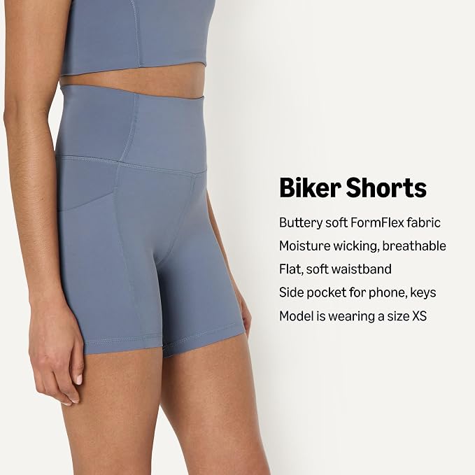 Amazon Essentials Women's Active FormFlex Buttery Soft High Waist Biker Shorts