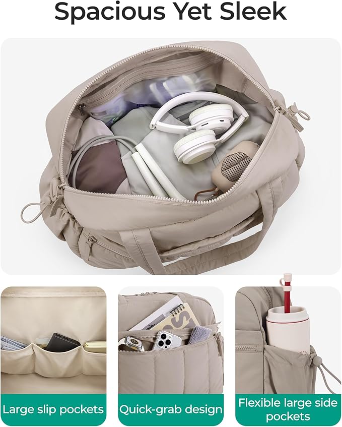 BAGSMART Duffle Bag for Travel, Gym Bag for Women, Weekender Carry on Bag | PVC Wet Pocket, Airline Approved Personal Carry-on Size, Fits Under-seat, One Bag for Gym, Travel, Hospital, Overnight