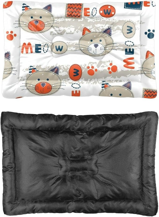 Breathable Dog Beds with Anti-Slip Bottom, Cute Animals Pet Supplies Pad Crate Rabbit Bed Ultra Soft Kennel Mat for Indoor& Outdoor Sofa Cars, Machine Washable 24 X 18 Inch