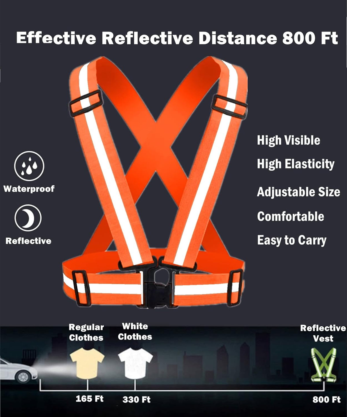 Reflective Running Gear - High Visibility Reflective Vest, Armband & Belt Set for Night Safety | Unisex