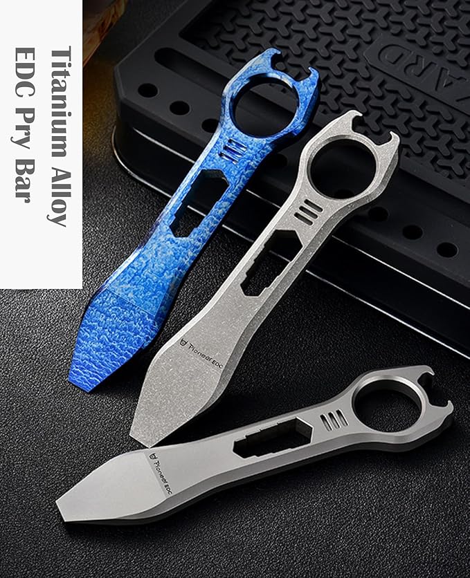 Titanium EDC Pry Bar Multi Tool Bottle Opener Nail Puller Crowbar Wrench Screwdriver Compact Size EDC Multi Tool