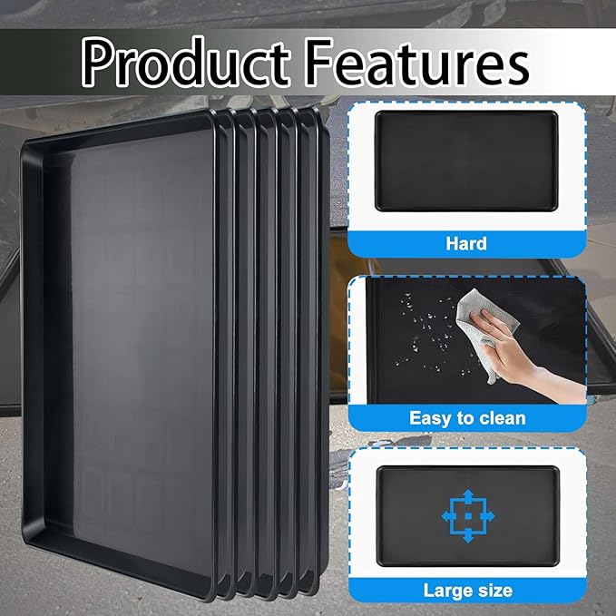 GearUp 6Pcs Auto Oil Drip Pan Extra Large Oil Drip Pan for Under Car to Keep Garage Floor Show Room Driveway Safe and Clean(35.4 x 24 x 1.6 inch) (6PCS)
