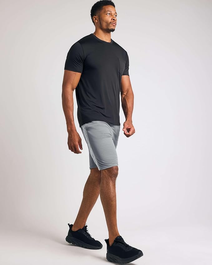 5 Pack Men's Mesh Shorts Athletic Basketball Sports Gym Workout Pockets | Cooling Moisture-Wicking, 9", Long, Quick-Dry, Breathable, Elastic Drawstring Waistband. Running, Exercise, Soccer, Training.