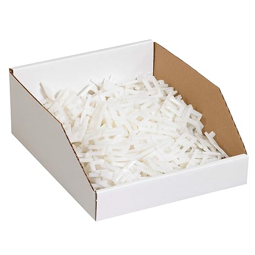 Box USA BBINMT121214 Open Top Bin Boxes, 12" x 12" x 4 1/2", Oyster White (Pack of 50)