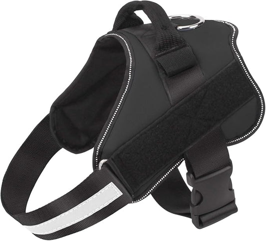 Bolux Dog Harness, No-Pull Reflective Dog Vest, Breathable Adjustable Pet Harness with Handle for Outdoor Walking - No More Pulling, Tugging or Choking (Black, M)