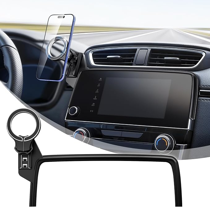 Car Phone Holder for Honda CRV 2017 2018 2019 2020 2021 2022: Magnetic Screen Cell Phone Mount for CR-V 5/7 Inch Touchscreen Accessories - 360�� Rotation Compatible with MagSafe for iPhone Samsung