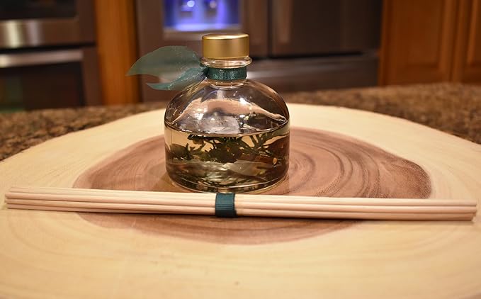 LOVSPA Reed Diffuser Set, Winter Forest Pine Scented Oil Diffuser with Sticks, Home Fragrance Accessories for Bathroom Shelf Decor, Aroma Diffusers for Home or Office Desk, USA Made