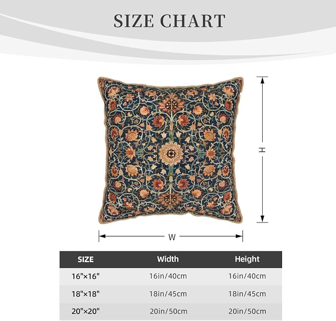 Floral Vintage Velvet Pillow Covers 16x16 In Orange Bohemian Tapestry Art Deco Throw Pillows for Couch Soft Durable Cushion Covers Pillowcase Antique Boho Flower Pillow Cases for Sofa Bed Living Room