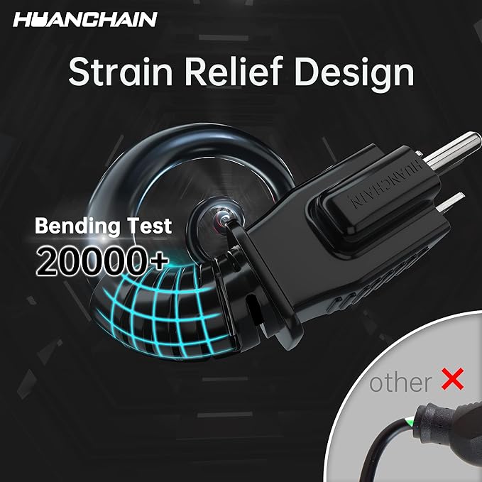 HUANCHAIN Indoor Outdoor Black Extension Cord 15 ft (2pack) Waterproof, 16/3 Gauge Flexible Cold-Resistant Appliance Cable Outside, 13A 1625W 16AWG SJTW, 3 Prong Electric Cord, ETL