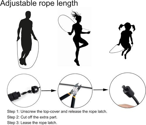 BOOMIBOO Adjustable Jump Rope - Tangle-Free Skipping Rope with Ball Bearings for All Ages | Perfect for Home & Gym Exercise