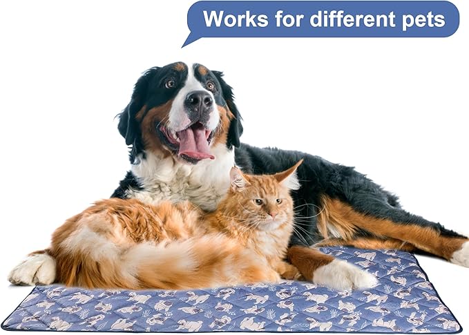 Langsprit Dog Cooling Mat, Washable Dogs Cats Pet Non-Toxic Cooling Pads Summer Sleeping Kennel Mats，Pet Self Cool Ice Blanket for Indoor & Outdoor Dog Beach Essentials Medium