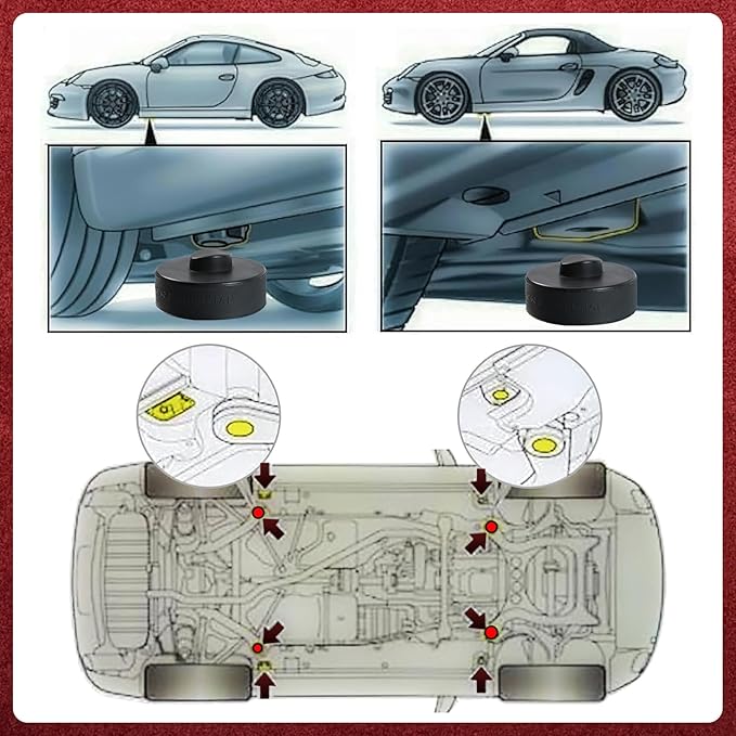 AUTOXBERT Polyethylene Car Jack Pad Support Point Pinch Weld Adapter Jacking Trolley Tool with Storage Box for Porsche 911 964 993 944 Cayman Boxster