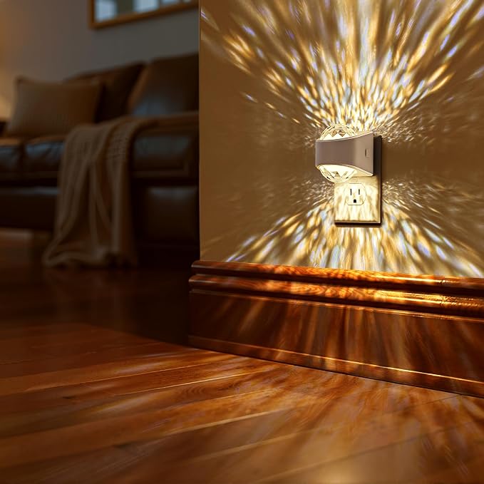 Night Light, [4 Pack] Night Lights Plug into Wall LED Projector | Night Light, Soft White for Bedroom, Dimmable Brightness Dusk to Dawn Nightlight for Kids, Bathroom, Home Decor, Gaming Room