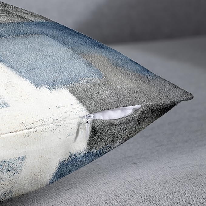 Emvency Throw Pillow Covers Set of 2, 18 x 18 Inch, Abstract Modern Blue | Gray Painting Outdoor Decorative Square Pillow Cases Couch Cushion Case for Couch Bed Sofa Living Room Home Decor