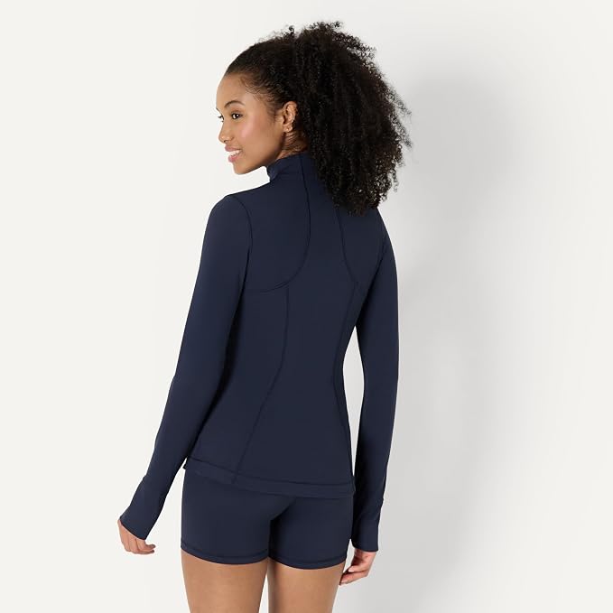Amazon Essentials Women's Active FormFlex Buttery Soft Slim Fit Quarter Zip Long Sleeve Pullover Jacket