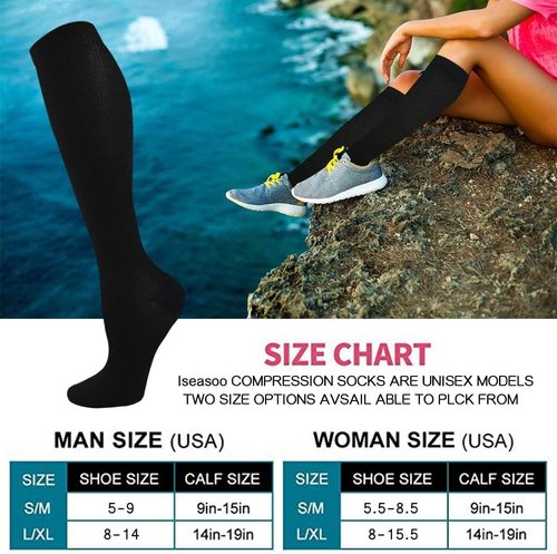 Copper Compression Socks - 15-20 mmHg Circulation Support for Men & Women | 8 Pairs for Travel & Sports