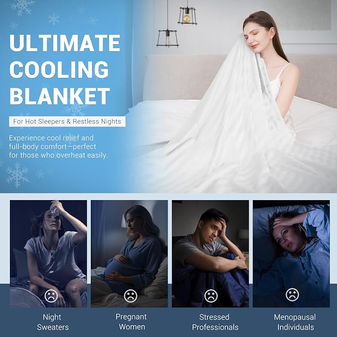 Elegear Revolutionary Cooling Throw Blanket, Absorbs Heat to Keep Body Cool for Night Sweats, Double Sided Arc-Chill3.0 Cool Fiber Q-Max>0.5, Lightweight Summer Cold Blankets Sleeping 51" x 67" | Q-Max>0.5 Cooling Fabric, Absorbs Heat to Keep Body Cool...