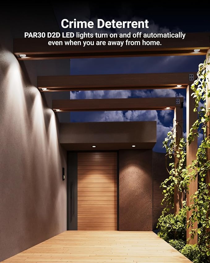 Sunco 4 Pack PAR30 LED Dusk to Dawn Light Bulbs, 850 Lumens, 11W, 5000K Daylight, Non-Dimmable, E26, Wet Rated Outdoor Flood Light Bulb with Photocell Sensor, for Porch, Patio, Backyard, UL