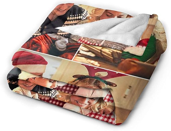 QETXVI Custom Blanket with Photos Text Customized Blanket Personalized Flannel Throw Blankets for Adult Kid Birthday Christmas Halloween Fathers Mothers Valentines Gift - 40"x 50"