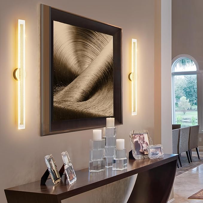 Modern Wall Sconces 39.4In Gold Wall Light Fixtures Dimmable LED Sconce Wall Lighting Indoor Hardwired Wall Lamps for Living Room Bedroom Hallway Stairs