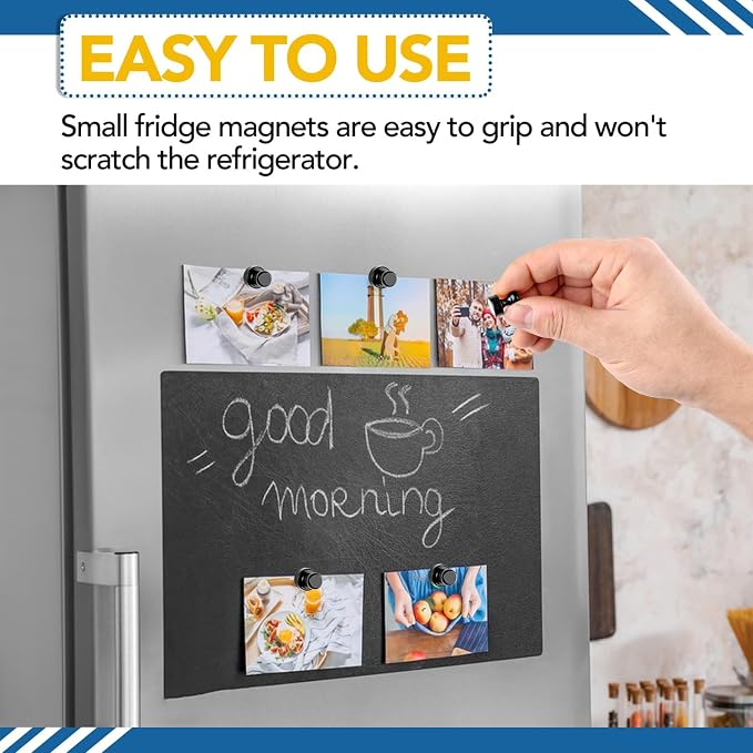 LOVIMAG Fridge Magnets 30Pcs, Magnet for Refrigerator Whiteboard, Black | Small Strong Neodymium Metal Cute Push Pin for Classroom, Kitchen, Accessories Decorative, Office, Calendar