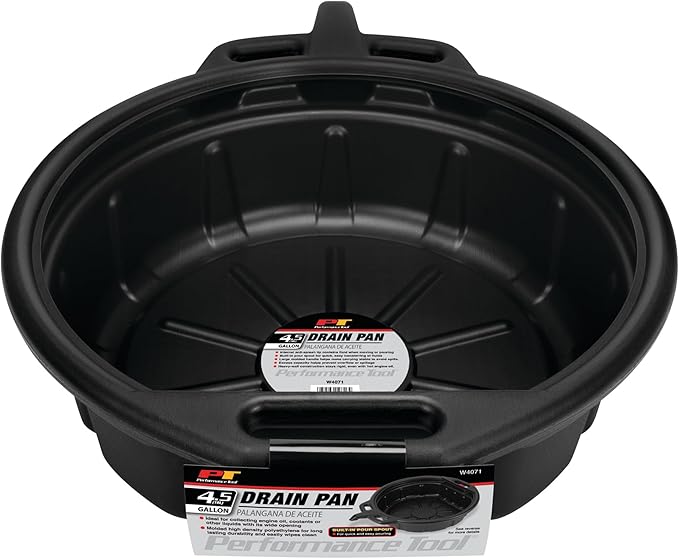 Performance Tool W4071 Black Oil Drain Pan (4.5 gallon)