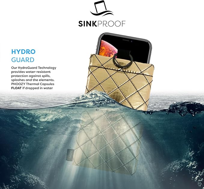 PHOOZY Apollo II Thermal Phone Case with NASA-Derived Technology - Extends Battery Life 4X in Hot or Cold Weather - Military Grade 8-Foot Drop Protection Insulated Pouch - Medium Gold