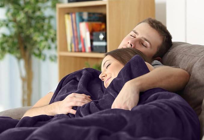 Utopia Bedding Ultra Soft Fleece Bed Blanket Throw Size Purple (50x60 Inch) | Microfiber Plush Warm Lightweight Breathable Cozy Blanket Anti-Static, All Season Use, Gift for Women and Men