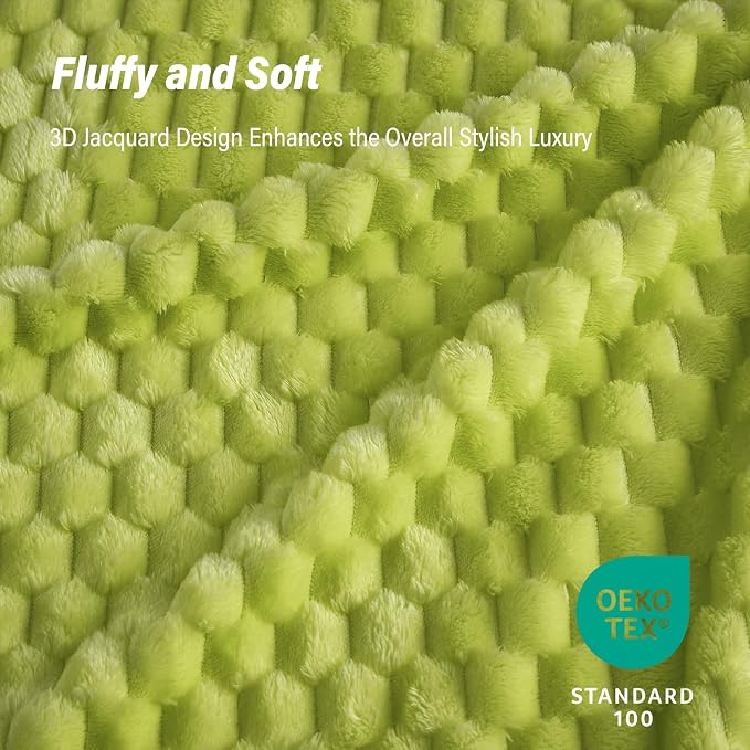Bnuitland Fruit Green Flannel Throw Blanket (50X40 inches), 300 GSM Fleece Cozy Warm Soft Lightweight Bed Sofa Blanket for Babys and Pets, Suitable for All Seasons