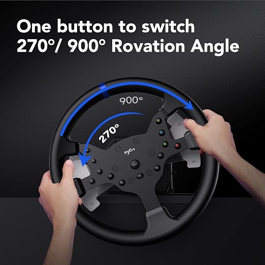 PXN V99 Force Feedback Racing Wheel, with Pedals and Shifter | Detachable 270°/900° Steering Wheel, Hall Pedals & H-Shifter - for PC, Xbox Series X|S, Xbox One, and PS4