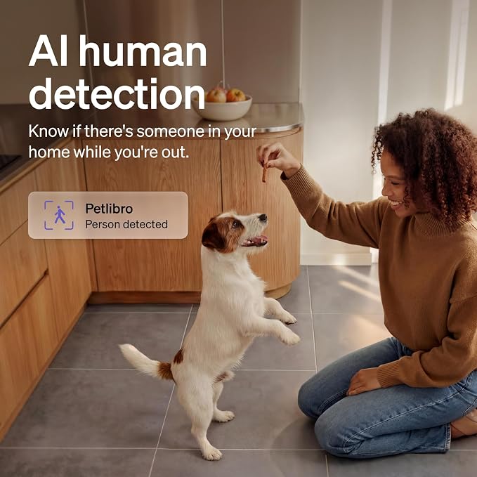 PETLIBRO Dog Camera with Phone App, 360�� Auto Tracking Pet Camera Indoor with Phone App for Home Alone Pets, Cat & Puppy Camera with 2-Way Audio, Night Vision, Indoor Camera WiFi