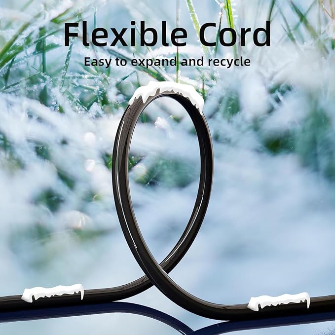 YOJOE 3-Outlets Indoor Outdoor Extension Cord with Lighted End, 3 Prong 15A Weatherproof Power Cord, 12 Gauge Heavy Duty 8 ft Black Extension Cord Multiple Outlets, 12/3 SJTW UL Listed