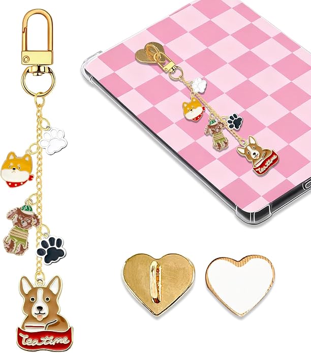 Charm Chains for Kindle,Cute E-reader Phone Charm Bracelets Accessories Compatible for Kindle E-Reader Phone iPad AirPod,Gifts for Reader Booklovers