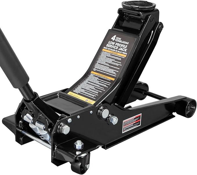 Torin Low Profile Hydraulic Floor Jack with Dual Quick Lift Pump, 4 Ton (8,000 lb) Capacity, Black