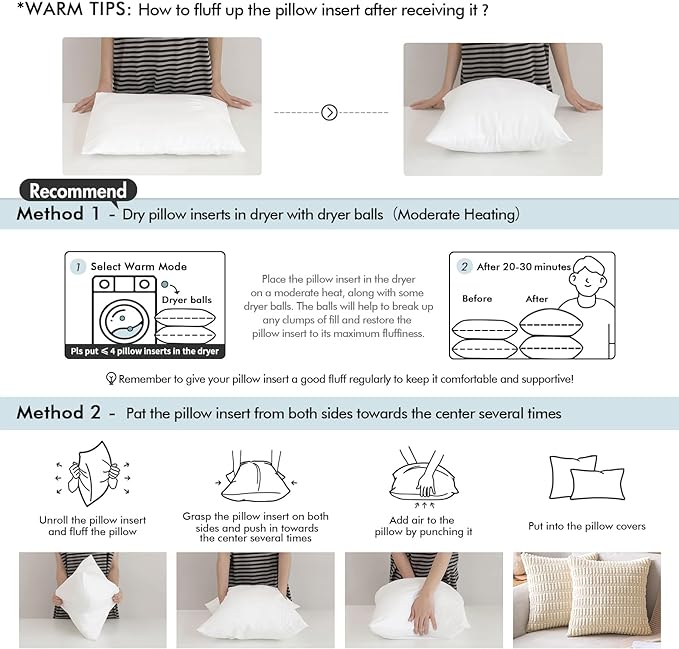 MIULEE 12x20 Pillow Inserts Set of 4, Throw Pillows for Sofa Couch Bed | Premium Virgin Filling, Soft Brushed Fabric, Decorative Pillow, Lumbar Back and Neck Support