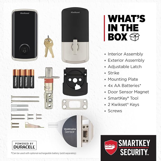 Kwikset Halo Select Smart Lock Keyless Entry Door Lock Wi-Fi and Matter Enabled Deadbolt No Hub Needed, Geofence Auto-Unlock, Grade AAA Certified, Easy Install, Satin Nickel Lifetime Finish Warranty