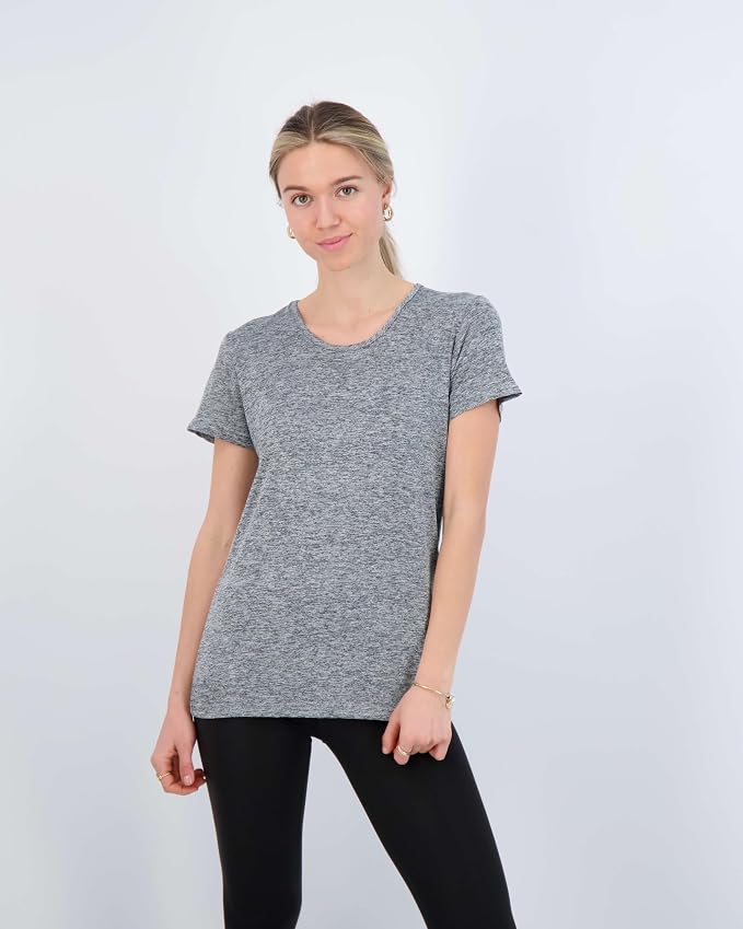 5 Pack Women's Dry Fit Short Sleeve Athletic Gym Workout Running Tops | Available in Plus Size, Exercise, Sports, Fitness, Quick Dry, Cooling, Moisture Wicking, Loose Basic Tees, Yoga, Pilates