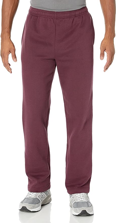 Amazon Essentials Men's Relaxed Straight Leg Fleece Open Bottom Sweatpant (Available in Big & Tall)