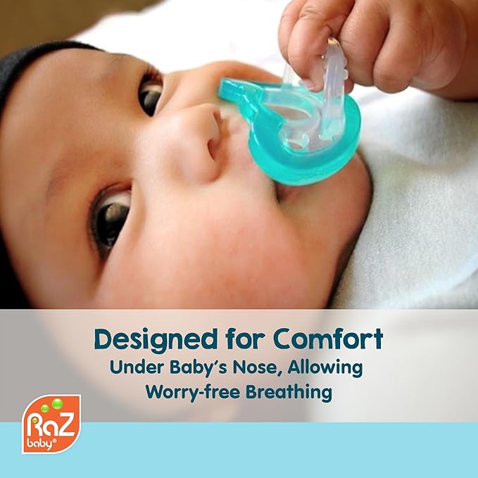 RaZbaby Jollypop Pacifier for Babies 3 Months and Up, USA Made, Natural Shaped Orthodontic Binky, Lovingly Shared in NICUs & Hospitals Worldwide, Medical-Grade 100% BPA-Free - 4 Pack - Lavender