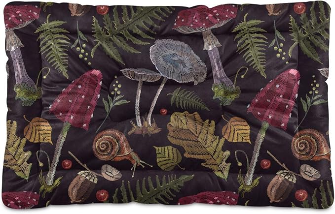 Pet Bed Mushrooms Gothic Dog Bed Mat Absorbing Non Slip Pad Pet Sleeping Mat for Small, Medium, and Large Dogs Puppy Cat 36 in x 24 in