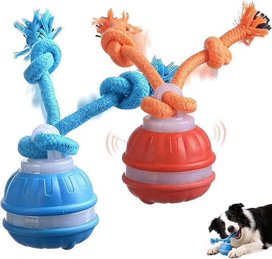 2Pcs Zealburst Dog Toy, Interactive Dog Toys, 360°Interactive Smart Rolling Pet Ball, USB Rechargeable Smart Motion for Bored Pet Cats Dogs, Interactive Dog Balls (Orange+Blue)