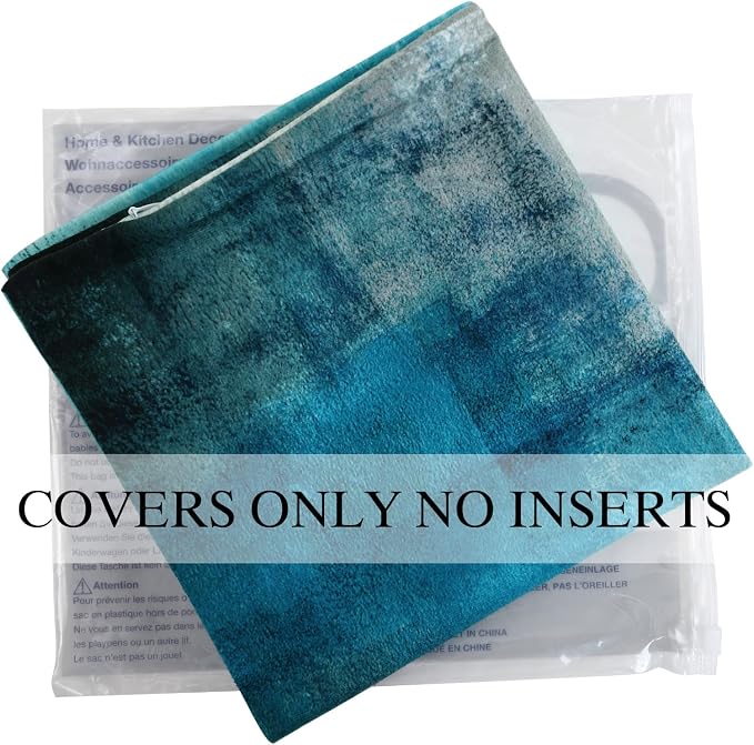 Throw Pillow Covers for Couch, 20x20 Inch, 2 Pack, Turquoise | Decorative Throw Pillow Covers Cushion Covers for Couch Bedroom Sofa Living Room