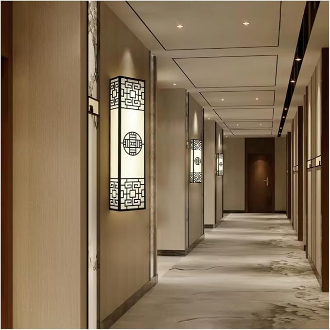 Chinese Style Bedroom Wall Lamp Strip Shaped Zen Background Wall Bedside Lamp Living Room,for Hall