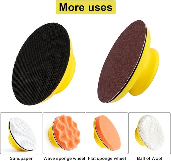 2 Pcs Sanding Blocks 3 inch Round Hook and Loop Sanding Block for Woodworking Furniture Restoration Automotive Body Arts Crafts Hand Sanding Block
