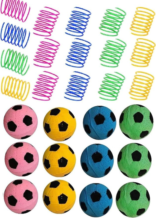 Cat Golf Balls for Indoor Kitten Toys - Interactive Sponge Foam Soccer Balls (Mixed2)