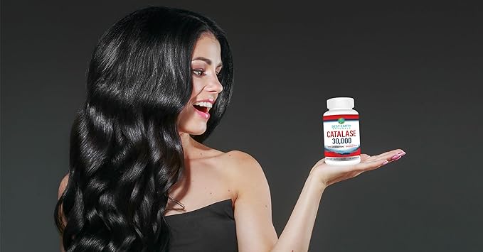Best Earth Naturals Catalase 30,000 Supplement - Hair Supplements for Strong Hair - 60 Capsules