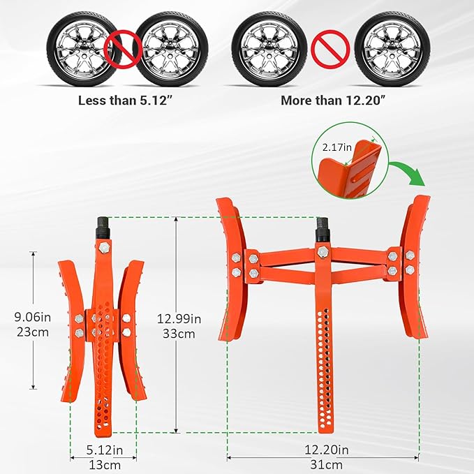 Wheel Chock Stabilizer with Rotatable Sides for RV Travel Trailer Tires, for Locking Tandem Wheels When Parked on Uneven Surfaces (2 Packs) with Ratchet and Password Locks